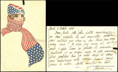 P922 cartolina girl americana - p922,