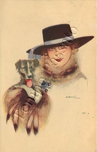 Donna con cucciolo - cane,
