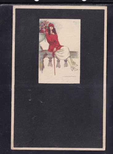 Cartolina donna illustratore - cartolina,